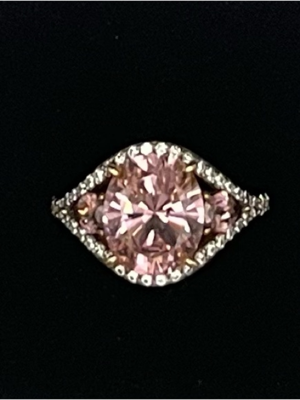 NWT  Vintage 925 SS /Vermeil Jean Dousset Absolute Pink Ring, 8mm center! Sz  8